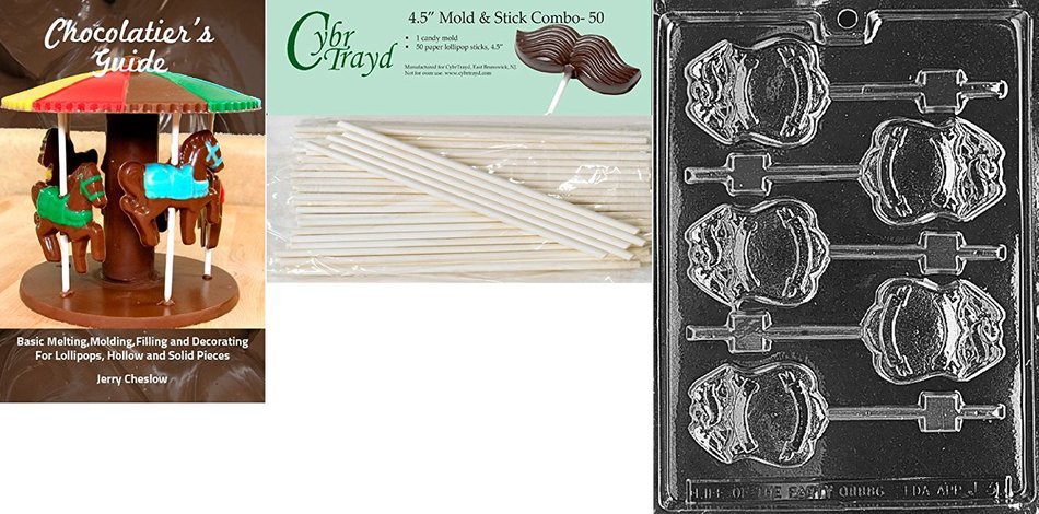 Cybrtrayd J031 Police Badge Lolly Chocolate Candy Mold with Exclusive Cybrtrayd Copyrighted Chocolate Molding... N7