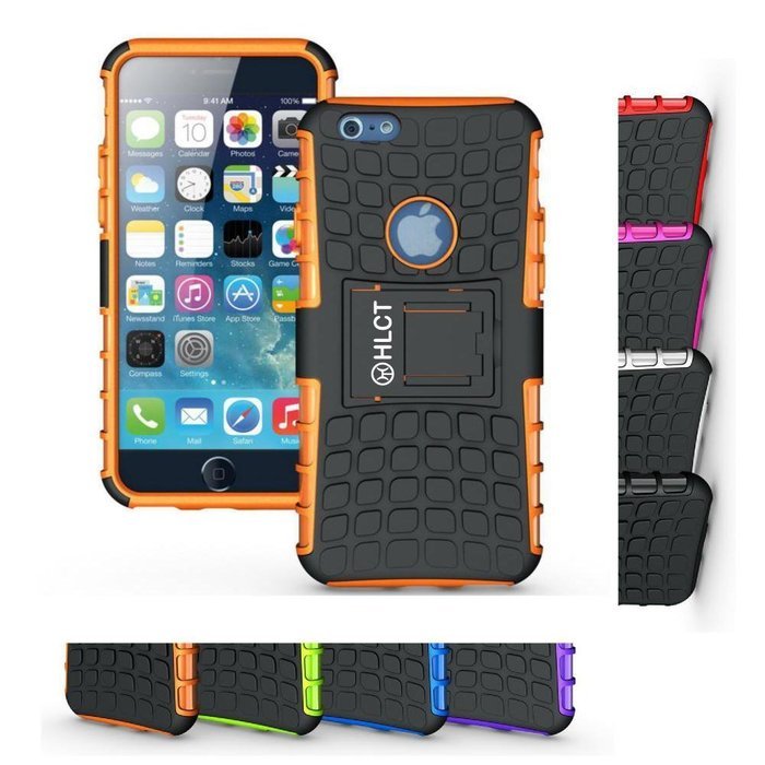 iPhone 6s Case, HLCT Rugged Shock Proof Dual-Layer Case with Built-In Kickstand for iPhone 6s / 6 4.7 Inch (White... N19