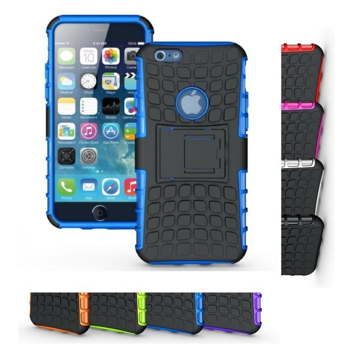 iPhone 6s Case, HLCT Rugged Shock Proof Dual-Layer Case with Built-In Kickstand for iPhone 6s / 6 4.7 Inch (White... N20