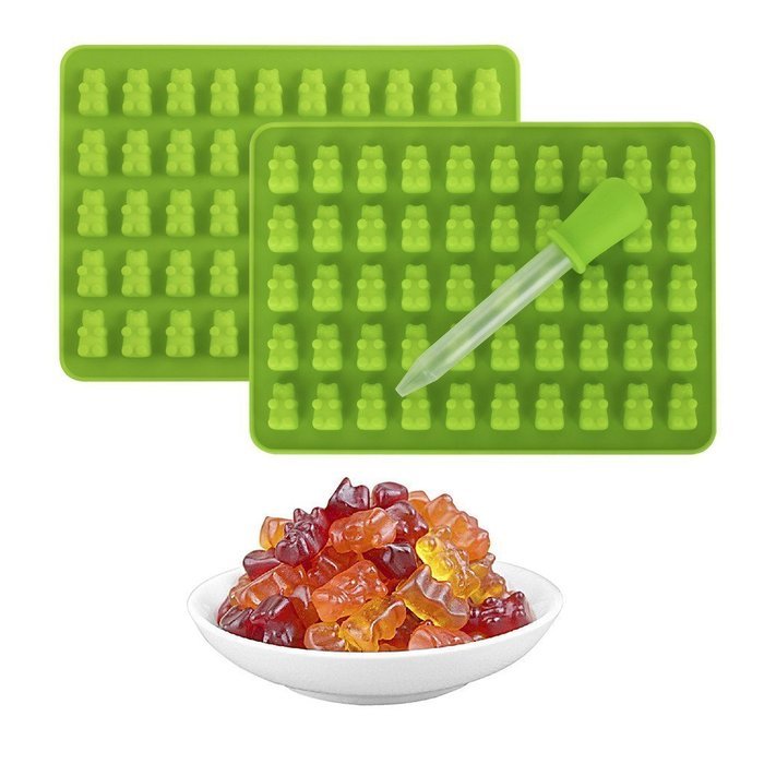5 - 50 Cavity (250 Total Bears)Gummy Bear Mold + 5PS Dropper for Healthy Gummie Bear Making N2