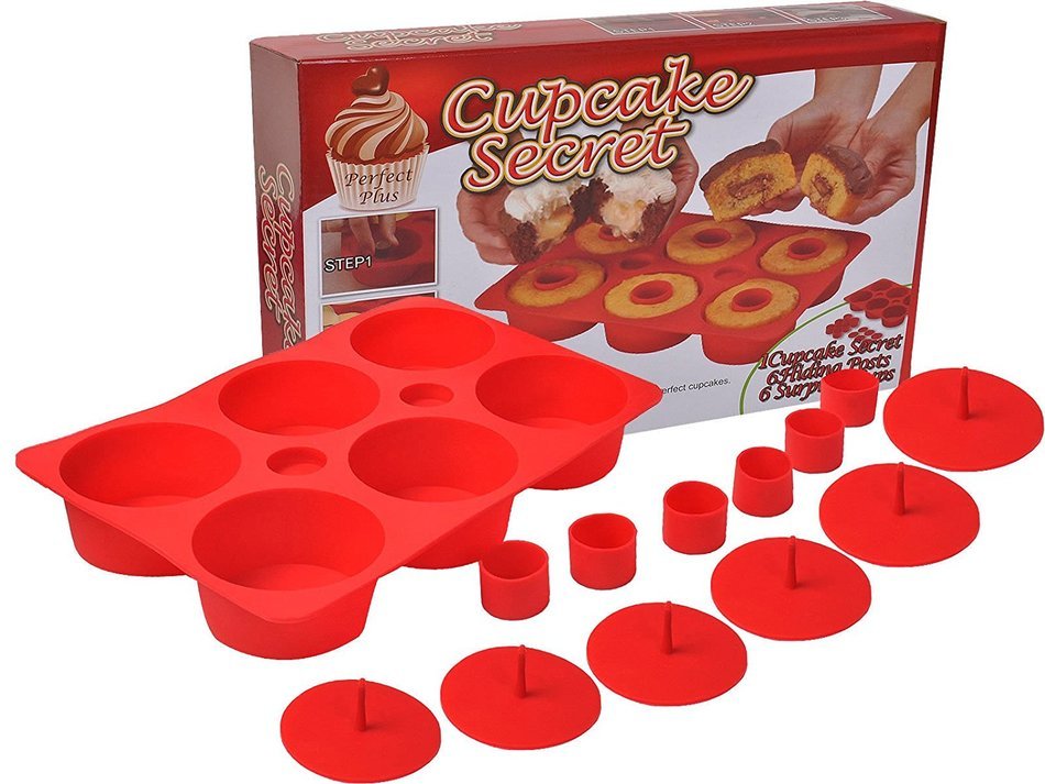 Goplus&reg; 6 Mould Cupcake Cake Making Set Silicone Muffin Non-Stick Filled Baking Pan N3