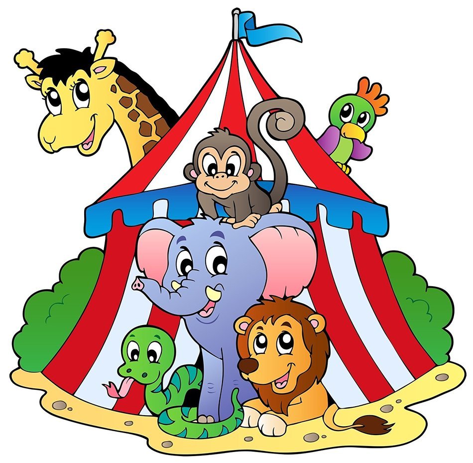 Circus Animals Birthday Edible Cake Image Topper 8 Inch Round