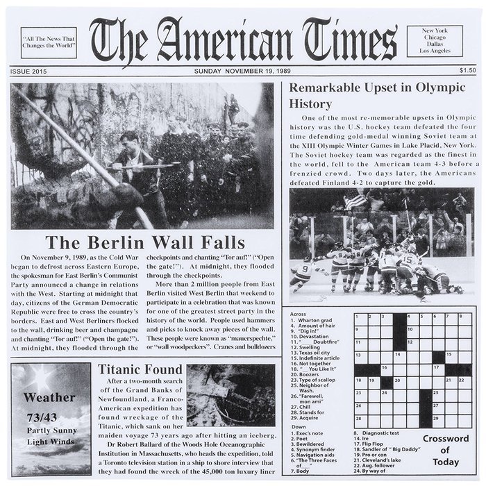 100 America Newsprint Paper Deli Sandwich Wraps 12 x 12'' Party, Sports Events, Themed, Cafe, Favors N2