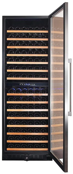 Smith & Hanks 166 Bottle Dual Zone Wine Refrigerator, Stainless Steel Door, Built-In or Free Standing N2