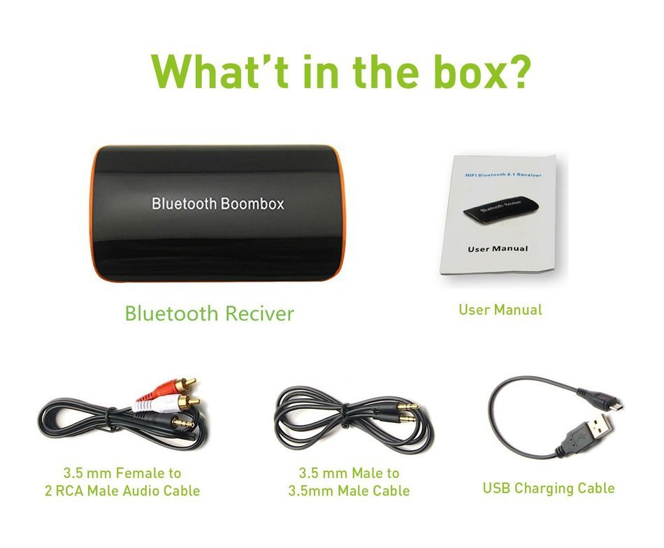 Dual Pairing Wireless Bluetooth 4.1 Audio Music Receiver Dongle Adapter for Shelf Stereo System Portable PA System... N8