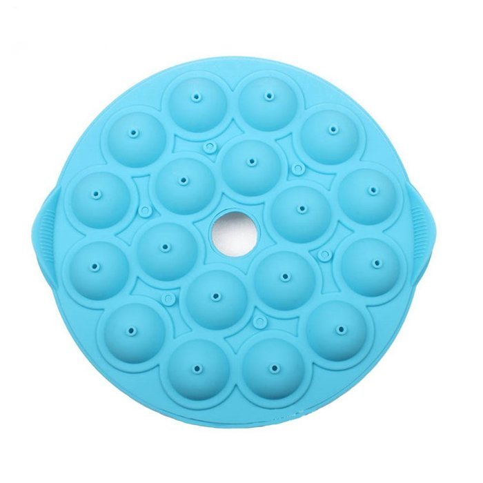 Peicees 18-cavity Silicone Half Circle Lollypop Cupcake Baking Mold Pop Stick Mold Tray N4