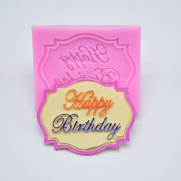 KOOTIPS DIY Large Happy Birthday Greetings Letter Cookie Cutter Cake Silicone Mould Fondant Sugarcraft Cookie...