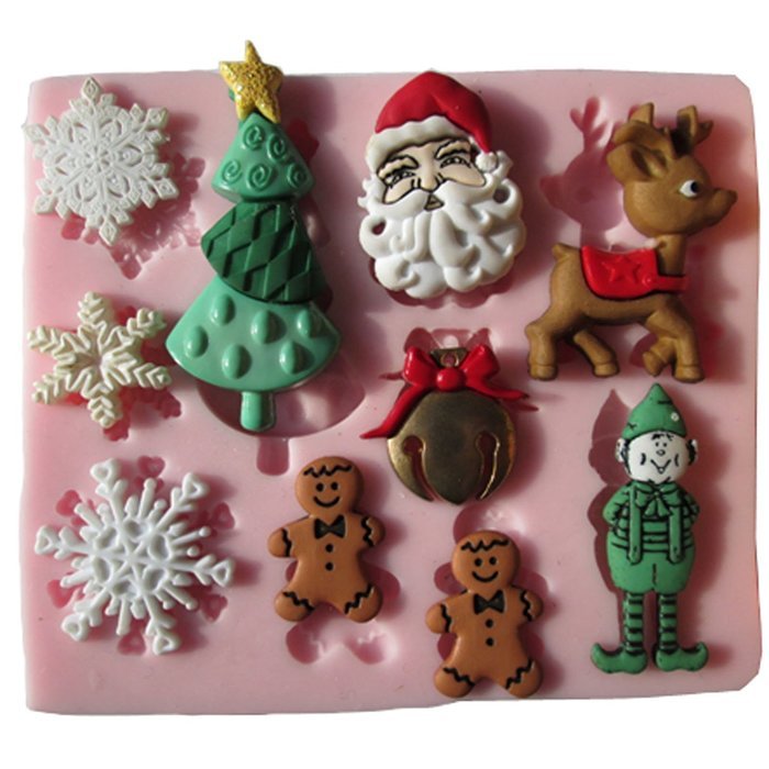Funshowcase Santas Essentials Candy Silicone Mold for Cupcake, Cake Decoration, Sugar Paste, Fondant, Butter,... N2