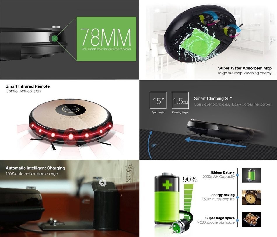 Sadun R8 Robotic Vacuum Cleaner with Tank Mop, Smart Return Charge N3