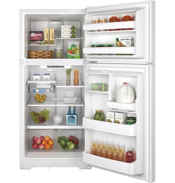 GE GTE18ITHWW 18.2 Cu. Ft. White Top Freezer Refrigerator - Energy Star N2