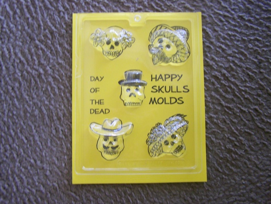 Happy Skulls Mold - Day of the Dead Sugar Skulls, Candy Skulls