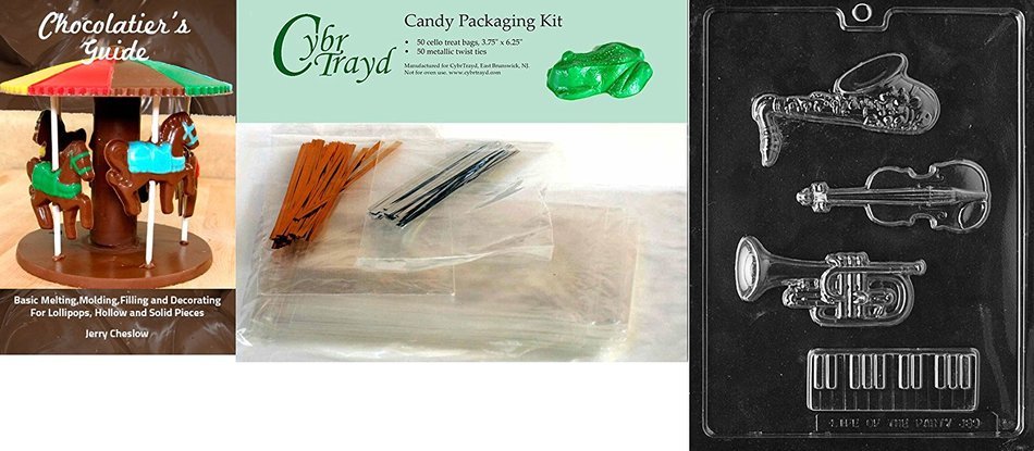 Cybrtrayd J089 Music Kit Chocolate Candy Mold with Exclusive Cybrtrayd Copyrighted Chocolate Molding Instructions N4