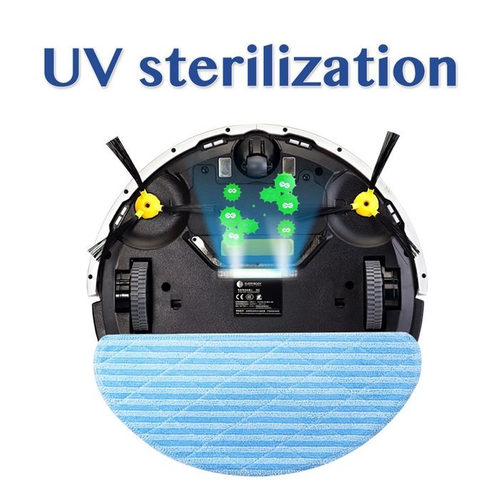 EVERYBODY M2 Self-Charging Robotic Vac Cleaner with Water Tank, Mop and UV light--Piano White N2