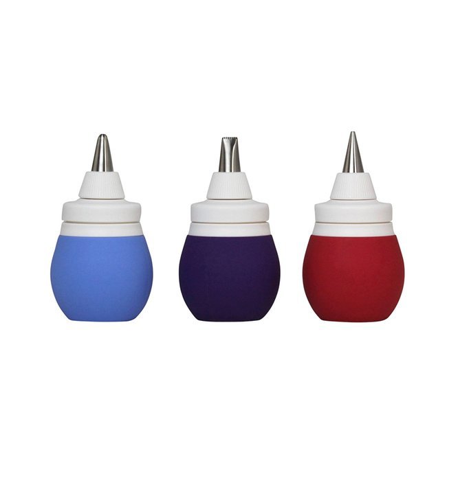 Prepworks Decorating Bulbs - 3 Bulbs - 3 Tip Styles - 9 Tips Total