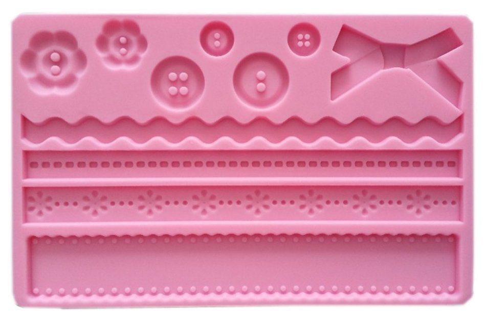 Lesirit Silicone Printing Cake Decorating Mold, 7.48" by 4.84" (Red) N7