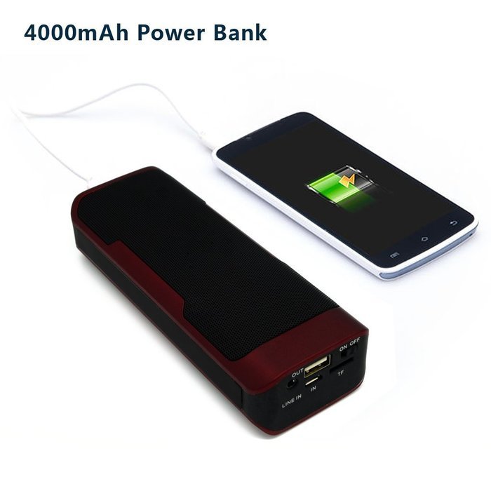 4000mAh Power Bank Bluetooth Speaker, CNUALV Wireless Bluetooth Speaker with FM Radio, Micro SD Card and AUX for... N8
