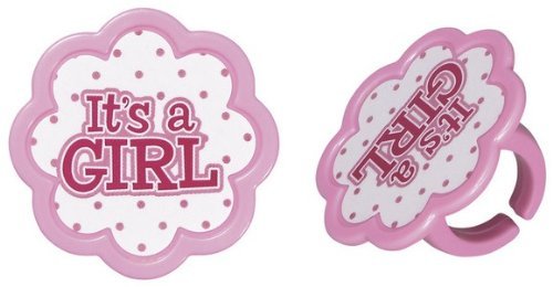 It's a Girl Pink Baby Shower Cupcake Rings - (24-Pack) N2