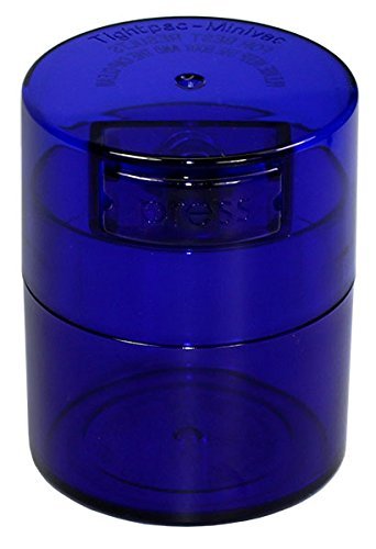 Minivac TV1-CBK - 10g to 30 gram Vacuum Sealed Container Black Cap & Clear Body N3