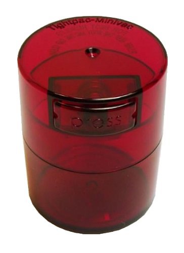 Minivac TV1-CBK - 10g to 30 gram Vacuum Sealed Container Black Cap & Clear Body N5
