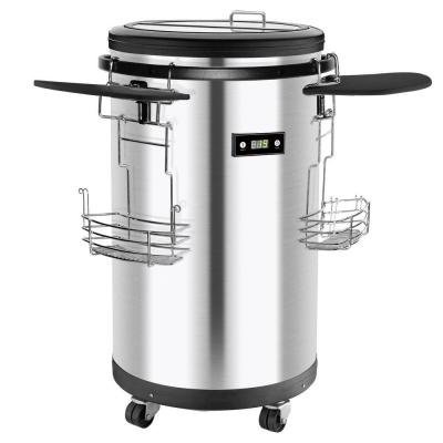 60 Can Single Zone Refrigerated Party Cooler in Stainless Steel