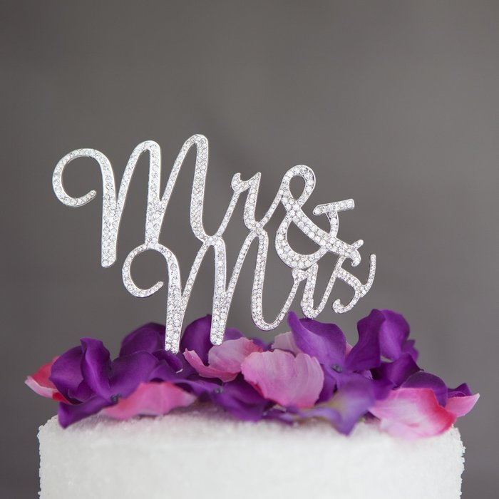 Mr and Mrs Wedding Cake Topper Gold Rhinestone Monogram Decoration (gold) N10