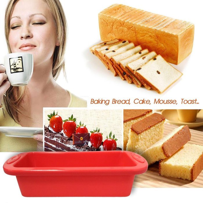 Silicone Cake Pan, 8.5" Silivo Square Cake Baking Mould, FDA-Approved Non-Stick Bakeware Decorating bread Pan,... N5