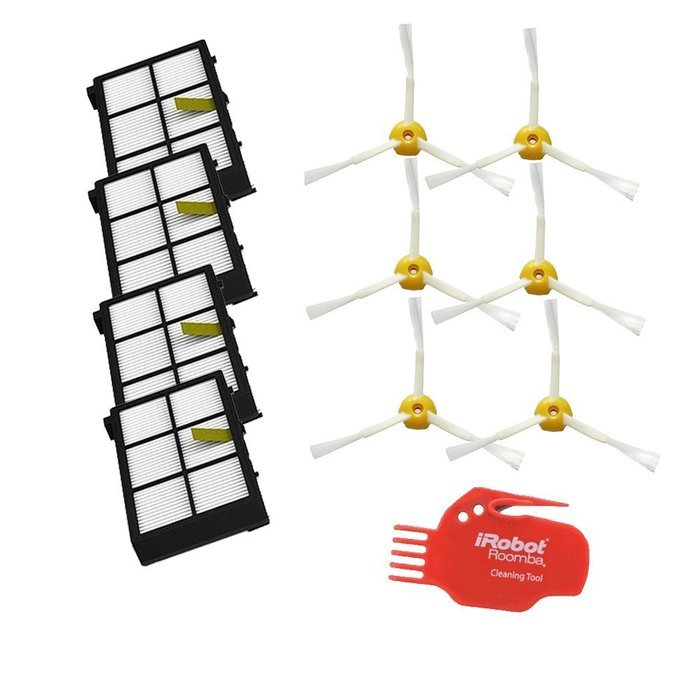 MZY LLC Side Brushes, Filters and 1 X Cleaning Tool Replacement For iRobot Roomba 800 Series 870 880 Robotic Vacuum...