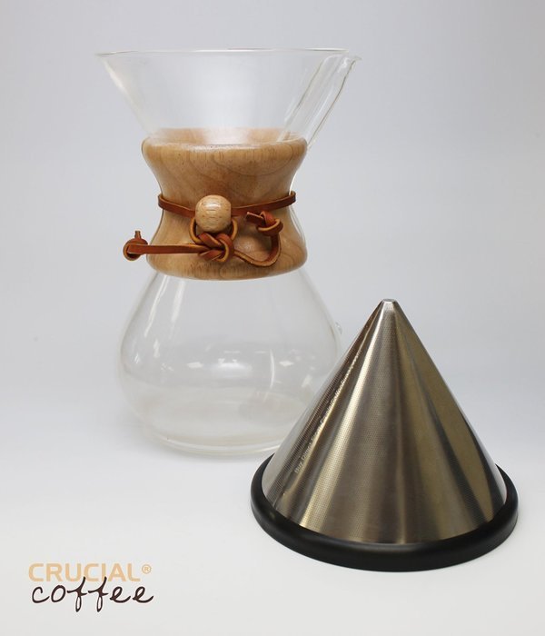 Washable & Reusable Stainless Steel Cone Coffee Filter Fits Chemex 6, 8 & 10 Cup Coffee Makers, Designed & Engineered... N2
