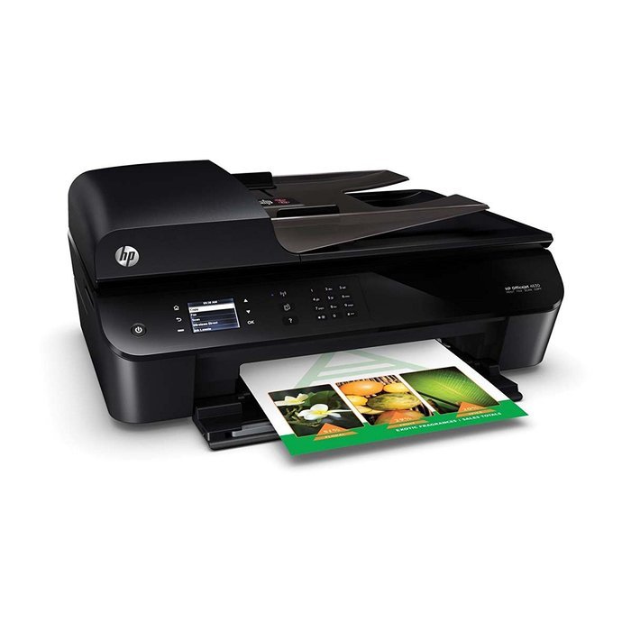 HP Officejet 4630 Wireless WiFi Scanner Copier Fax All in One Photo Printer, Print speed black ISO laser comparable...