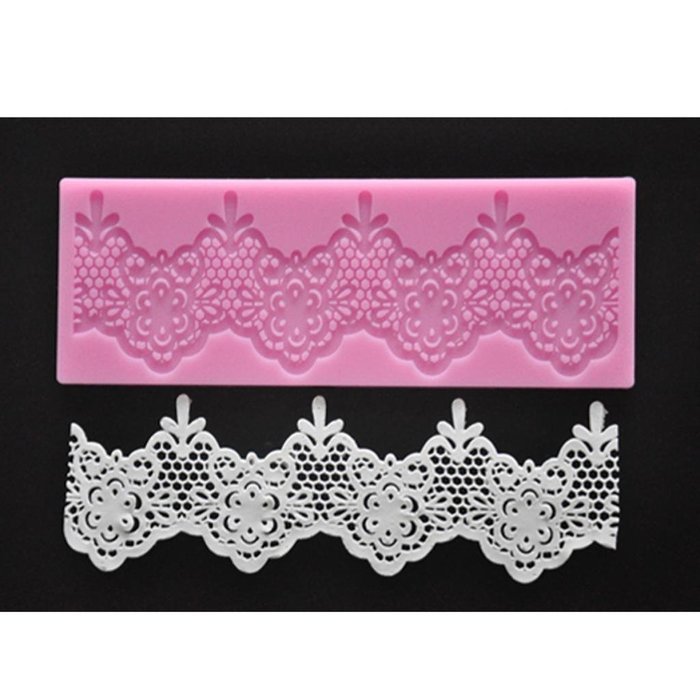 FOUR-C Silicone Lace Mat Decoration Pad Fondant Cake Mould Color Pink N3