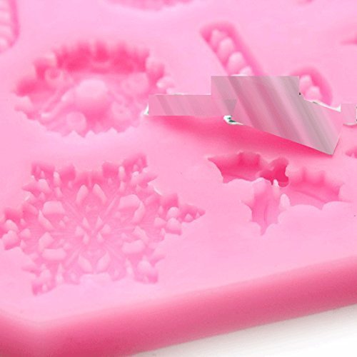 Anyana Molde de silicona de Creative pastel navidad que adorna el molde fondnt DIY N4