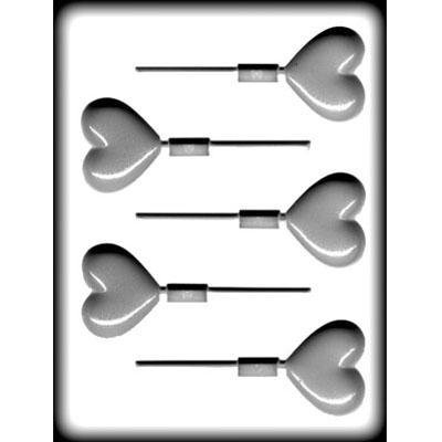 8H-1203 2" Heart Sucker Hard Candy Mold Package of 3