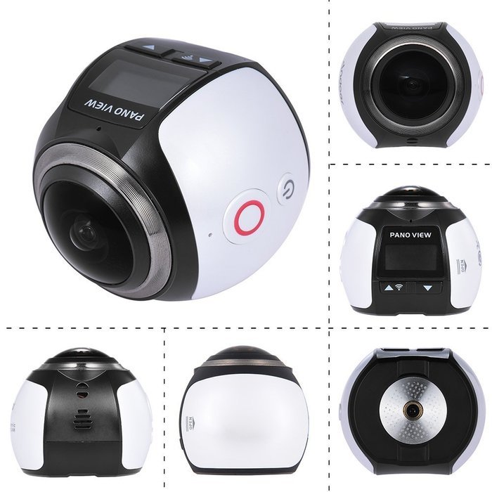 Kcosit Wireless 360 Degree Panoramic Camera 3D VR Action Sports Camera Wifi 16MP 4K HD 30m underwater Waterproof...
