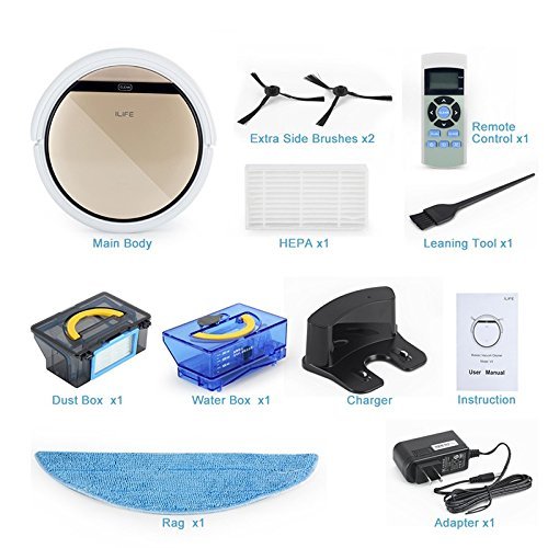 ILIFE Smart Wet Robot Vacuum Cleaner Wet and Dry Clean MOP Water Tank HEPA Filter,Ciff Sensor,Self Charge V5 PRO... N8