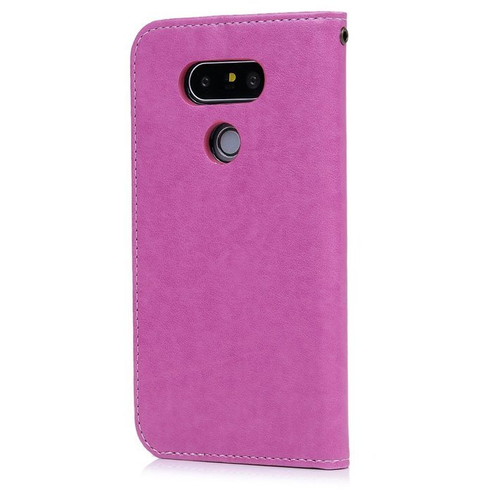 LG G5 Case,LG H868 Case - Wallet Folio Flip Magnetic Smart Closure Embossed Butterflies PU Leather Case with Stand... N37