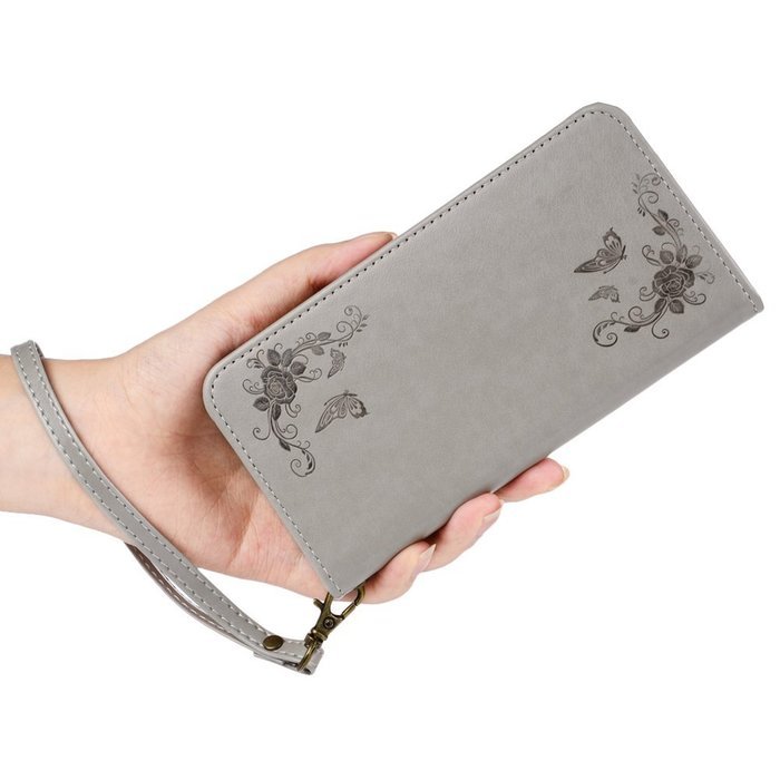 LG G5 Case,LG H868 Case - Wallet Folio Flip Magnetic Smart Closure Embossed Butterflies PU Leather Case with Stand... N40