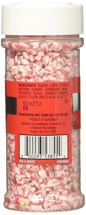 Sweetworks Celebrations Peppermint Flavor Candy Crumble, 3.7 oz, Red and White N3