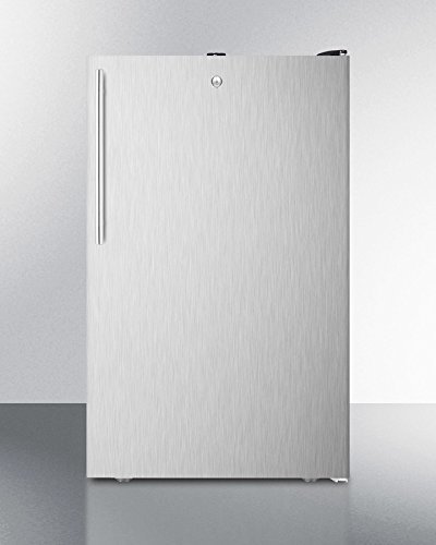 Summit FF521BL7SSHV: Commercially listed 20" wide counter height all-refrigerator, auto defrost with a lock, stainless...