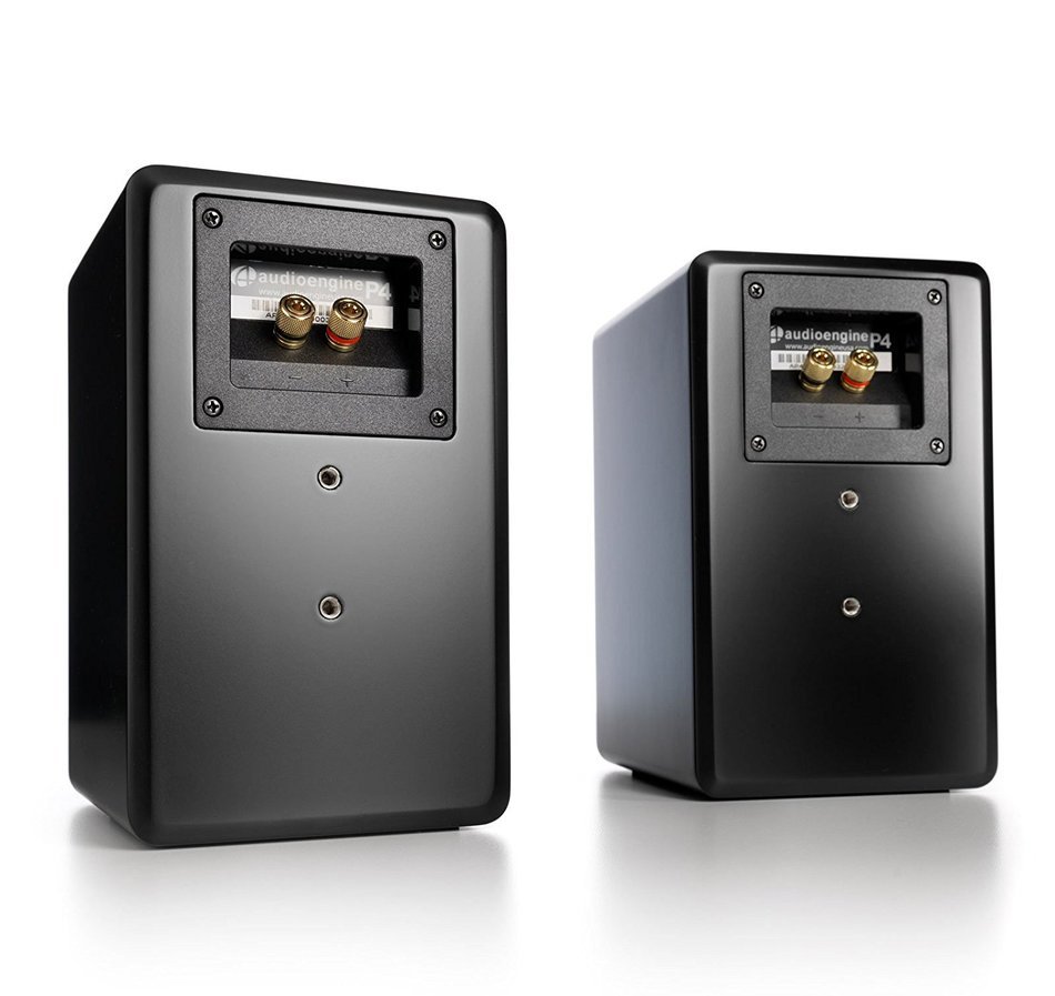 Audioengine P4 Passive Bookshelf Speakers and N22 Audio Amplifier Desktop Audio Speaker System (Black) N3