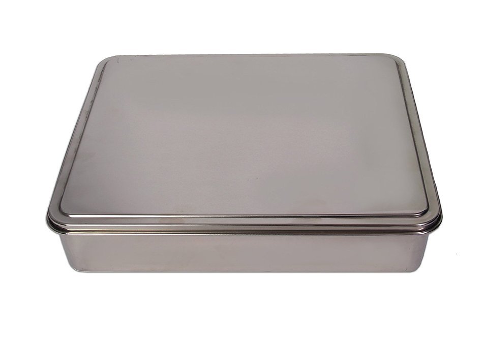 YBM HOME Stainless Steel Covered Cake Pan, Silver (Small-2401)