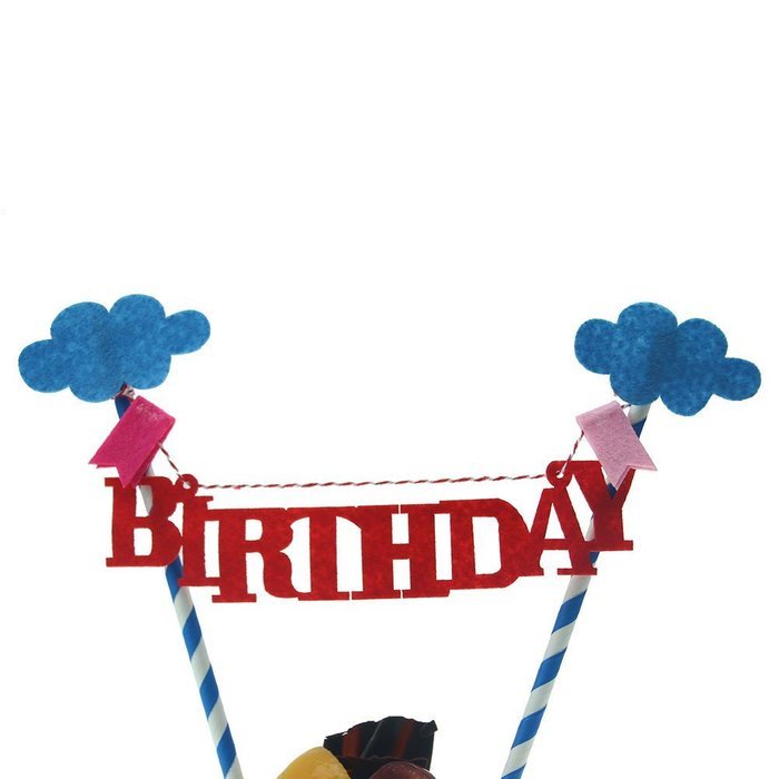 Hangnuo 1 Set DIY Cake Toppers Flags Banner Birthday Cake Flags Decoration N18