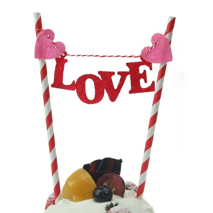 Hangnuo 1 Set DIY Cake Toppers Flags Banner Birthday Cake Flags Decoration N19