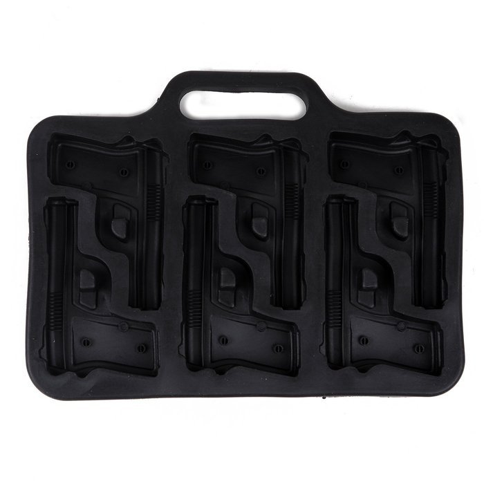 HDE Frozen 9mm Pistol Handgun Party Novelty Silicone Ice Jello Chocolate Tray Mold N2