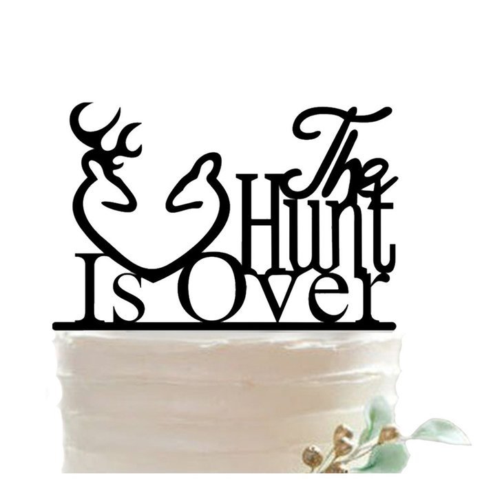 Aisila Acrylic The Hunt is Over Cake Topper Black N2