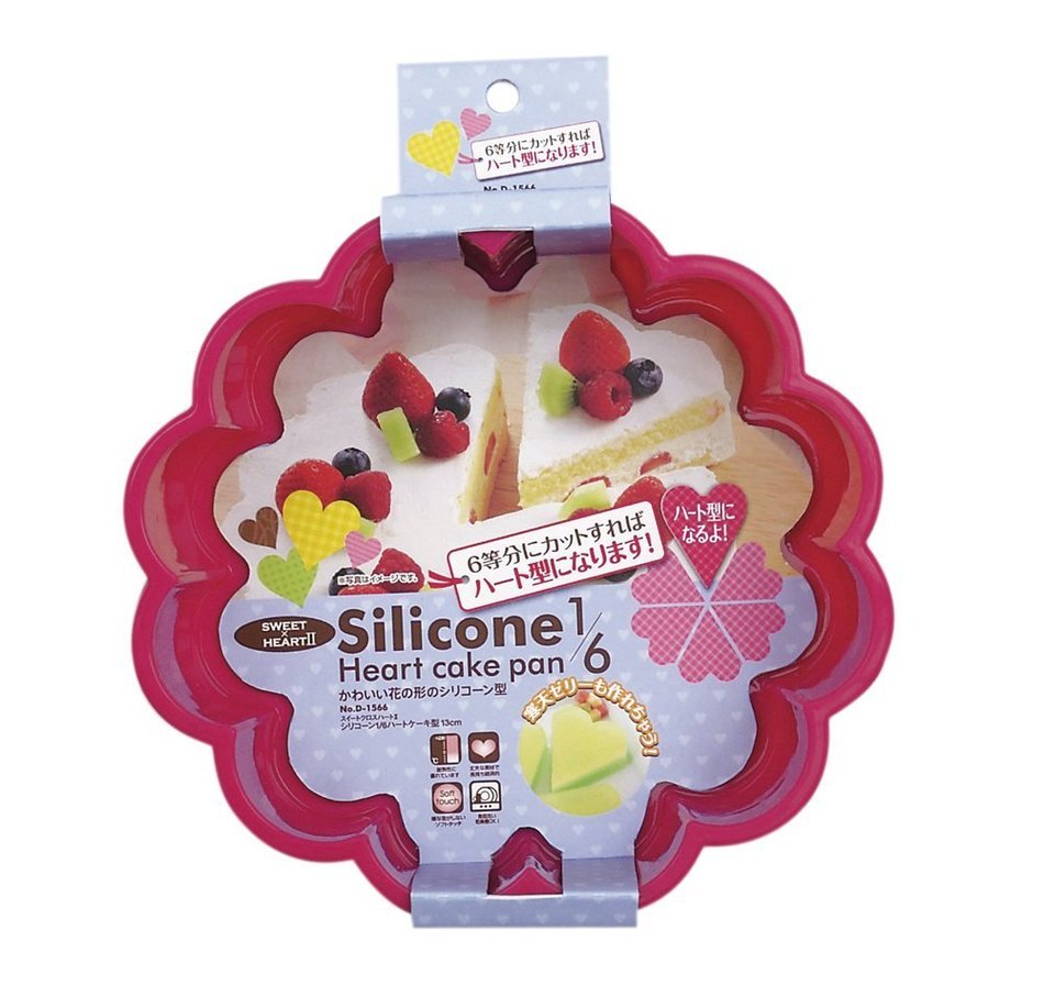 Parukinzoku suite Cross Heart 2 1/6 Heart silicone cake mold 13cm D-1566 N2