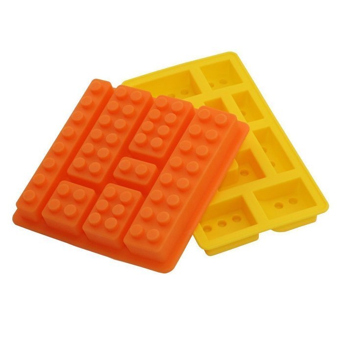 Silicone Ice Mold Tray Maker Building Bricks Candy,jelly&ice Cube Tray Silicone Mold for Lego Lovers Set of 2(... N2