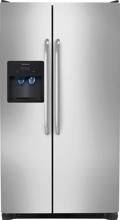 Frigidaire FFSS2314QS 33" 22.1 cu. ft. Side by Side Refrigerator with Sliding Spill-Safe Glass Shelves in Stainless...