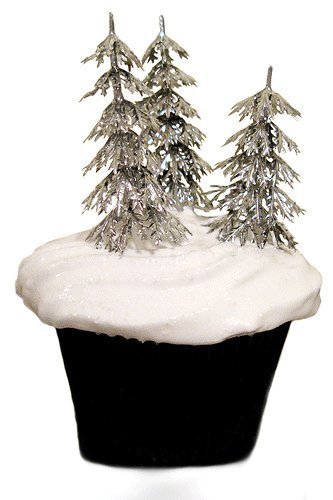 Silver Tree Cupcake Picks - 24 pcs N2