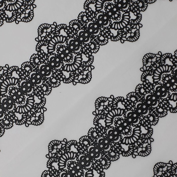 Funshowcase Large Pre-Made Ready to Use Edible Cake Lace Art Nouveau Style Applique Black 14-inch 10-piece Set N2