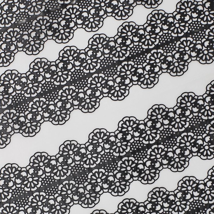 Funshowcase Large Pre-Made Ready to Use Edible Cake Lace Art Nouveau Style Applique Black 14-inch 10-piece Set N6